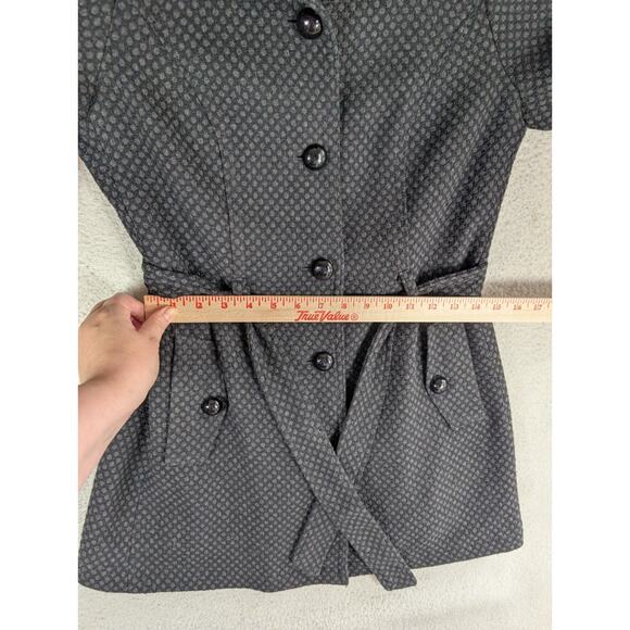 Banana Republic Trench Coat Womens XS Gray Belted Big Buttons Wool Blend - Picture 10 of 16